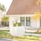 Glitzhome® 39.5" Fall Oversized Metal Ivory Pumpkin Yard Stake, Wall or Standing Decor